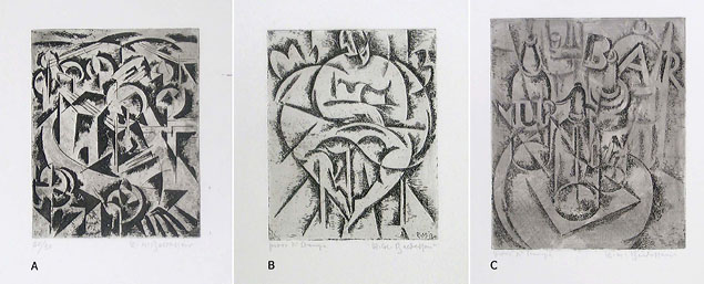 Roberto Marcello Baldessari, three etchings